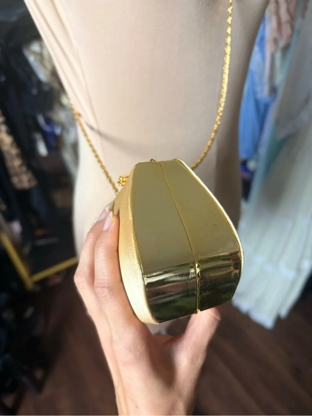 Vintage Jessica McClintock Gold Evening Clutch Bag